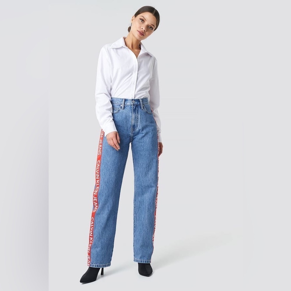 Calvin Klein High Rise Straight Jeans Premium Italian Denim Size 29 100% Cotton - Picture 2 of 16